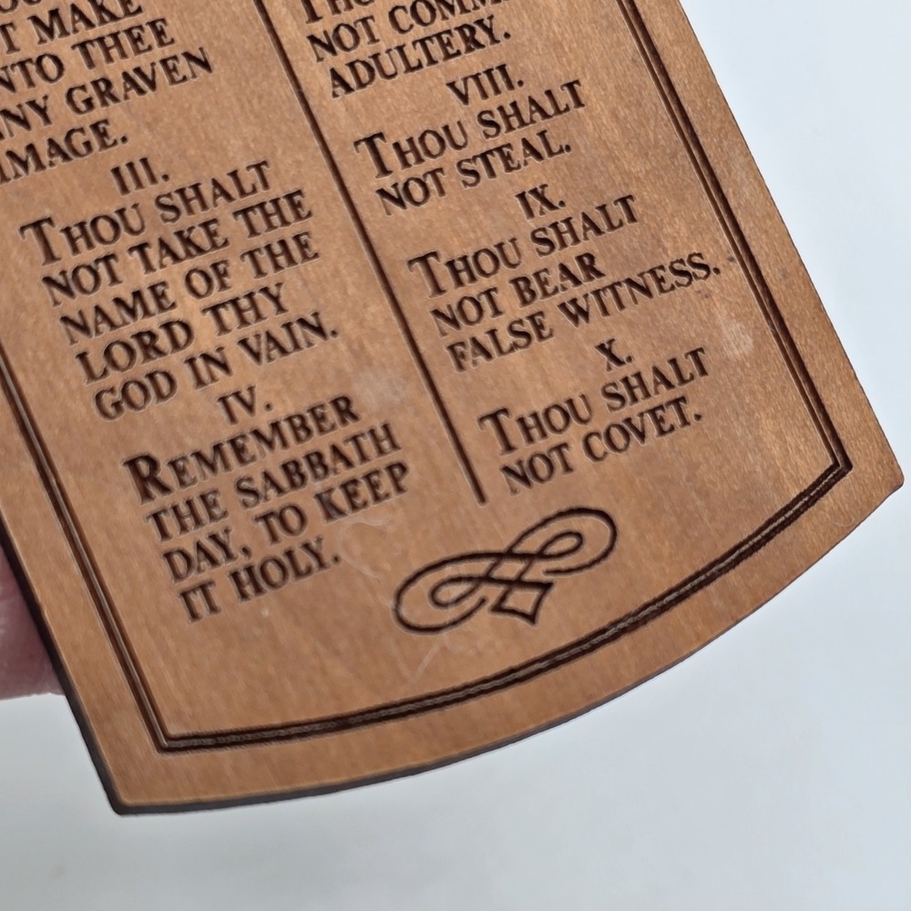 The Ten Commandments Wooden Wood Fridge Magnet Vtg - Picture 4 of 8